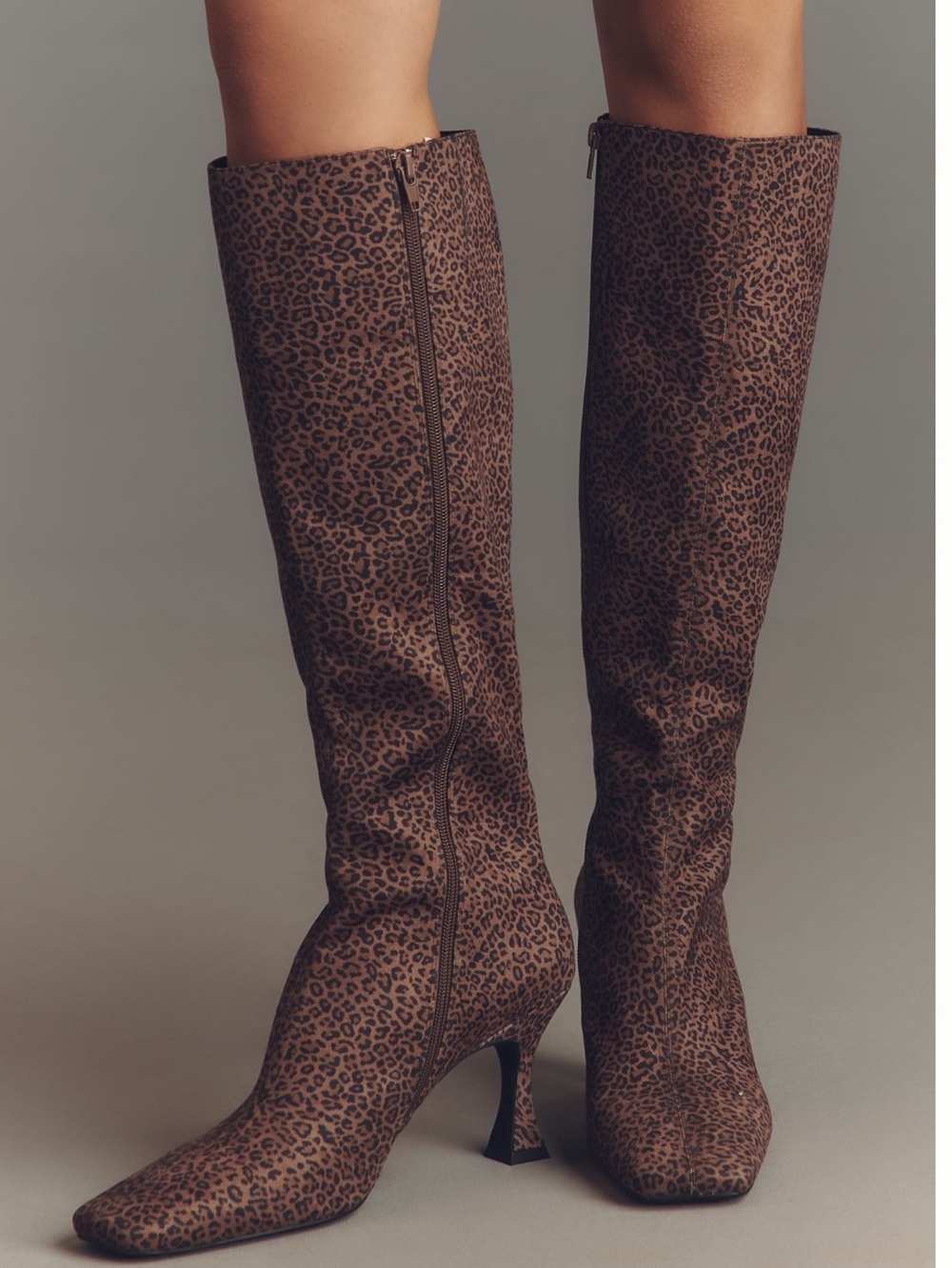 Jeffrey Campbell Knee High Boots Checkmate New 8 Cheetah Print Anthropologie - Picture 3 of 12